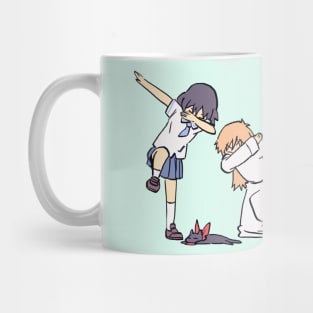 I draw that scene of nano and hakase dabbing on sakamoto / funny nichijou meme Mug